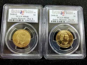 2008 D PCGS MS68 �W�F�[���Y�E�������[�E�h�� POS A+B 2���Z�b�g - �T�e���d�グ���x��