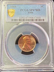 PCGS 1966 �Z���g SP 66 RB �S�[���h�V�[���h