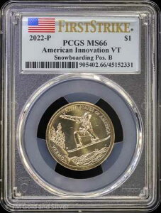 2022�N P �A�����J���E�C�m�x�[�V�����E�_���[ �X�m�[�{�[�h �|�W�V����B PCGS MS 66 ������ BU