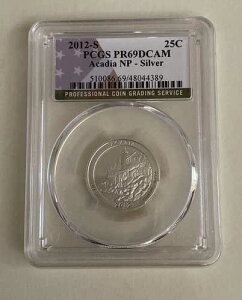 2012-S 25�Z���g �X�e�[�g�N�H�[�^�[ �A�J�f�B�A PCGS PR69 DCAM 90% �V���o�[