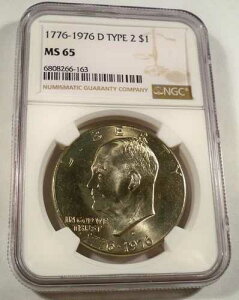 1976-D NGC MS65 �N���b�h �^�C�v 2 T2 �A�C�[���n���[ �h�� MS 65 $1 �^�C�v 2