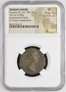 AD 138-140/1 ���[�}�鍑 AD 138-140/1 AE �t�@�E�X�e�B�i Sr. NGC �Ñ�l VF posthu �Ƃ���