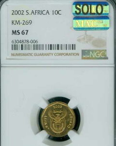 2002�N ��A�t���J 10�Z���g NGC MS67 �}�b�N�\�� �t�@�C�l�X�g�O���[�h & �}�b�N�X�|�b�g���X *