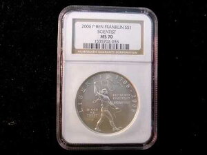 2006-P �x���E�t�����N���� S$1 - �Ȋw�� - NGC�O���[�h MS70 - .90 �V���o�[ USBSR001
