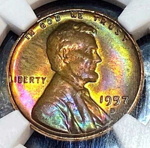 1957-D �����J�[�� �Z���g NGC MS66RB �g�b�v�V�F���t ���C���{�[ �g�[�j���O CHN