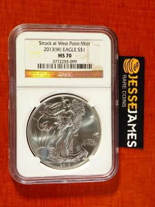 2013�N (W) 1�h�� �A�����J�� �V���o�[ �C�[�O�� NGC MS70 �E�F�X�g�|�C���g�Œ��� �~���g �u���E�����x��