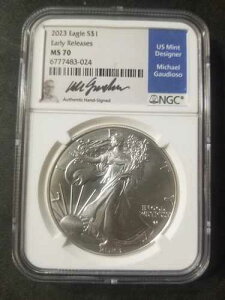 2023 �V���o�[�C�[�O�� NGC MS70 Michael Gaudioso �T�C������ �������� �u���[���x��-