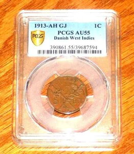 NGC AU 55 1913�N �f���}�[�N�̐��C���h���� 1�Z���g/5�r�b�g �u�����Y�R�C�� KM#83 ���s���� 200,000��
