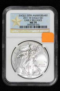 2011-W �V���o�[�C�[�O�� NGC MS70 ���������[�X 25���N�L�O WP �y�[�p�[ 4NYC