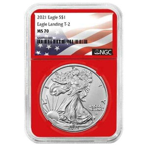 2021�N $1 1�I���X T-2 �A�����J���V���o�[�C�[�O�� NGC MS70 �t���b�O���x�� ���b�h�R�A