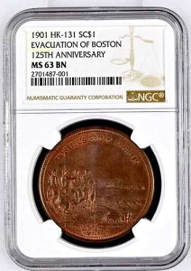 1901 HK-131 �{�X�g������̂�����h���E�o 125���N�L�O NGC MS 63 BN