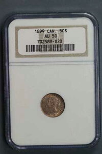 1899�N 5�Z���g �J�i�_ 5�Z���g��� ���B�N�g���A�w�b�h NGC AU50 ��UNC SLAB-112