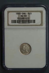 1893�N 5�Z���g �J�i�_ 5�Z���g��� ���B�N�g���A�w�b�h NGC AU53 ��UNC SLAB-116