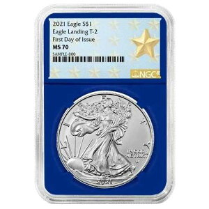 2021�N $1 1�I���X T-2 �A�����J���V���o�[�C�[�O�� NGC MS70 FDI �E�F�X�g�|�C���g �X�^�[���x�� �u���[