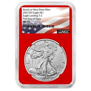 2021�N (W) $1 1�I���X T-2 �A�����J���V���o�[�C�[�O�� NGC MS70 FDI�t���b�O���x�� ���b�h�R�A