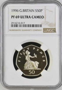3/0 �g�b�v�|�b�v - 1996�N �C�M���X �V���o�[ 50�y���X �u���^�j�A �v���[�t NGC PF 69
