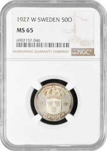 �X�E�F�[�f�� 50 �I�[�� 1927 W�ANGC MS65�A�u�O�X�^�t5���i1908 - 1950�j�v���