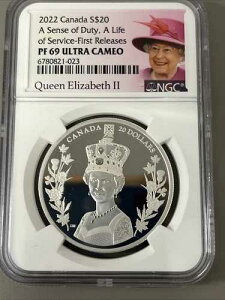 2022 �J�i�_ ???? 1�I���X S$20 �v���[�t NGC PF69 �E���g���J���I QEII �Z���X�E�I�u�E�f���[�e�B FR