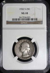 1932-S 25�Z���g ���V���g�� �V���o�[ �N�H�[�^�[ - NGC VG10