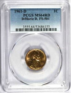 1961�N-D PCGS MS64RD D/Horiz D FS-501 �����J�[���Z���g-