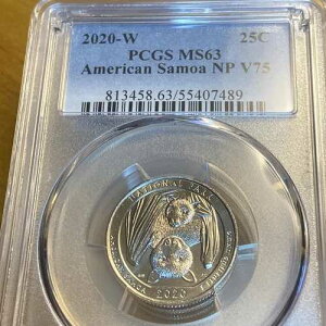 2020�N �A�����J�̃T���A NP �N�H�[�^�[ 25�Z���g PCGS MS63 �v���r�[�}�[�N V75 �o�b�g�R�C��