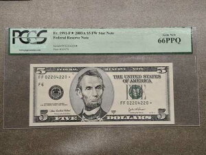 1991-F* 2003A $5 FW �X�^�[�m�[�g PCGS 66 PPQ