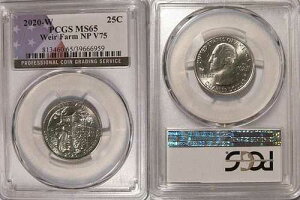 2020�N W �E�B�A�[�t�@�[�� NP �N�H�[�^�[ 25�Z���g PCGS MS65 �v���C�x�[�g�}�[�N V75