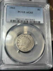 1903�N ���o�e�B�j�b�P�� V�j�b�P�� 5C PCGS AG03 ���x�ǍD 3 �t�B���f���t�B�A ���[�{�[��