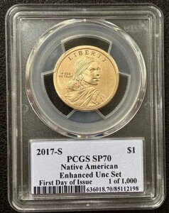 2017-S PCGS SP70 $1 �l�C�e�B�u�A�����J�� 225���N�L�O ������ Unc �Z�b�g FDOI #831