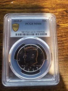 2025 P �P�l�f�B �N���b�h MS66 50C PCGS �V�[���h �g�D���[�r���[
