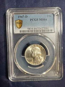 1947-D 25�Z���g ���V���g�� �N�H�[�^�[�h�� PCGS MS64 #g15