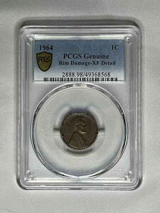 1964 �N PCGS ���������_���[�W - XF �f�B�e�[���A�~���g�}�[�N�Ȃ��A1C �u���E���B