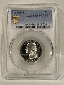 1968-S ���V���g�� �N�H�[�^�[ 25�Z���g �v���[�t PCGS PR68Cam - �S�[���h�V�[���h 40% �V���o�[