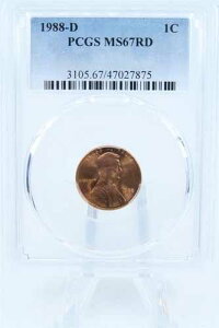 1988-D PCGS MS67RD �����J�[���L�O�Z���g �r�W�l�X�X�g���C�N 1C