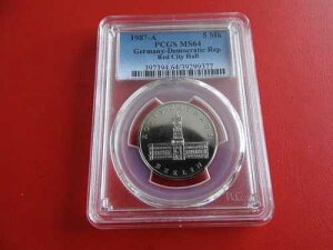 * DDR 5�}�[�N 1987 PCGS MS64 * ���b�h �x�������s���� (KOM)(4)-