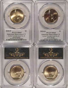 2020�N P&D�C�m�x�[�V�����E�_���[ $1 CT �K�[�o�[�X�P�[�� PCGS MS65 �t�@�[�X�g�X�g���C�N �|�W�V����B