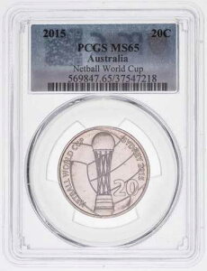2015�N 20�Z���g �l�b�g�{�[�����[���h�J�b�v �I�[�X�g�����A PCGS MS65 GEM UNC #3640