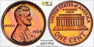 1964�N �v���[�t 1C �����J�[���L�O�Z���g PCGS PR 67 RD - �p�X�e����