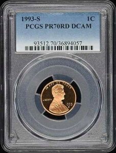 1993-S 1C �����J�[���E�Z���g�i����j - �^�C�v4 �������A�����o�[�X�i�����j PCGS PR70DCAM
