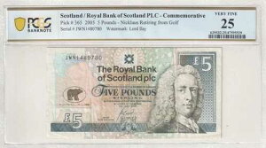 �X�R�b�g�����h 2005 ?5 PLC PCGS VF 25 ���ɗǍD�ȏ�� �j�N���E�X �S���t���� �s�b�N# 365