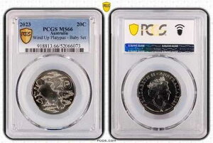 2023�N 20�Z���g�d�� - PCGS MS66 - �[���}�C�d�|���̃J���m�n�V - �x�r�[�Z�b�g QEII
