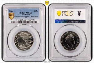 2023�N 20�Z���g�d�� - PCGS MS66 - �[���}�C�d�|���̃J���m�n�V - �x�r�[�Z�b�g QEII