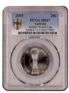 2015�N �I�[�X�g�����A �f�V�}�� 20�Z���g PCGS�O���[�h ������ MS67 �l�b�g�{�[�����[���h�J�b�v