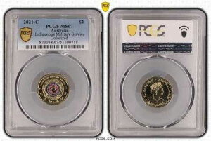 �I�[�X�g�����A 2021�N ��Z���R���T�[�r�X C �~���g�}�[�N $2 PCGS MS67 #0718