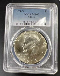 1974-S �A�C�N�E�A�C�[���n���[���a200���N�L�O BU 40% �V���o�[ �h���R�C�� MS67 PCGS Gem BU #7