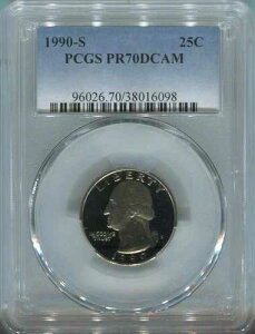 PCGS 1990-S 25�Z���g�N�H�[�^�[�R�C�� PR70 �f�B�[�v�J���I ���V���g���B �A�����J