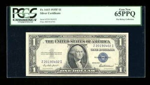 DBR $1 1935-F �V���o�[ 1615�N�� ZI �u���b�N PCGS 65 PPQ �o�[�X�f�[�V���A�� Z20190402I