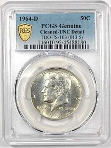 1964-D �P�l�f�B �n�[�t�_���[ �g���v���_�C �I�o�[�X TDO FS-103 PCGS �N���[�j���O�ς� UNC �ڍ�