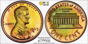 1969�N S 1C �����J�[���L�O�Z���g PCGS PR 66 RB - �g�[�j���O