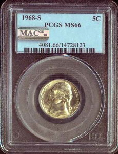 1968 S �W�F�t�@�[�\�� �j�b�P�� PCGS MS66 MAC �X�|�b�g���X �u���X�g �z���C�g�B